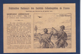 CPA Colombophilie Pigeon Voyageur Publicité Publicitaire Réclame Non Circulée Lille Nord - Oiseaux