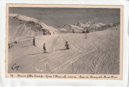 CPA :  14 X 9  -  Morzine  -  Sports D'Hiver - Pistes Du Plenay Et Le Mont-Blanc - Morzine