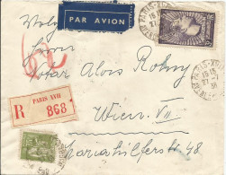 SOLDES - 1937 - N° 338 Oblitéré (o) Sur Lettre RECOMMANDEE PAR AVION Vers WIEN - Covers & Documents