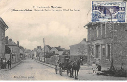 FLINS SUR SEINE - Route De Paris à Mantes Et Hôtel Des Postes - état - Flins Sur Seine