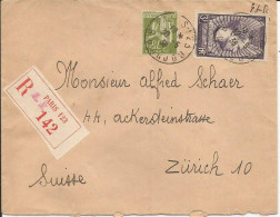 SOLDES - 1937 - N° 338 Oblitéré (o) Sur Lettre RECOMMANDEE Vers ZURICH - Cartas & Documentos
