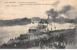 LIBOURNE - Les Bords De La Dordogne - Départ Du Bateau Présidentiel Pour Bordeaux - état - Libourne