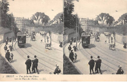 BREST - Vue Prise Des Glaces Vers La Place Des Portes - Très Bon état - Brest