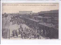 SAINT-BRIEUC: Gare, Un Départ De Troupes Pour Le Front, Vue Prise De La Passerelle - Très Bon état - Saint-Brieuc