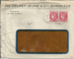 SOLDES - 1938-41 - N° 373 (x2) Oblitérés (o) - Sur Lettre Censurée - Brieven En Documenten