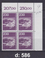 Berlin 586 Ecke 2 VB, 4-er / Vierer Block **; #E634d - Unused Stamps