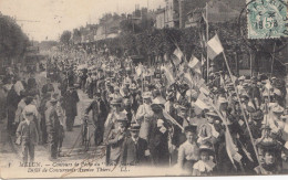 CPA (77) MELUN Cocours De Peche  Du Petit Journl Defilé De Concurrents Avenue Thiers  (s) - Melun