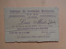 52 - Haute Marne - Bourbonne  - Carte / Avis De Passage - Louis Miot - Couronnes De Perles - 12 Av. De La Gare - - Bourbonne Les Bains
