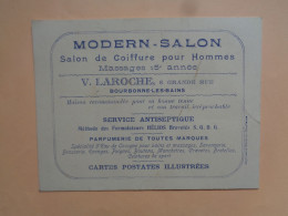 52 - Haute Marne - Bourbonne  - Carte / Avis De Passage - V.Laroche - Salon De Coiffure - 8 Gde.Rue - Parfumerie - - Bourbonne Les Bains