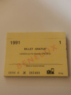 Lot, Billets Gratuit, SNCB, Bus Belgique 1991. 31 Billets - Other & Unclassified