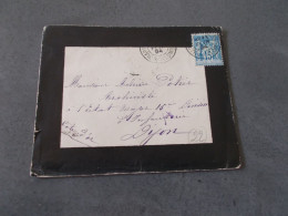 FRANCE.ENVELOPPE.TIMBRE SAGE.15CTS BLEU.CACHET PARIS A M.POTIER ARCHIVISTE A ETAT MAJOR INFANTERIE DIJON.1894 - 1849-1876: Periodo Classico