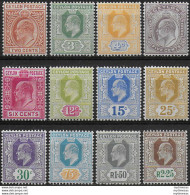 1904-05 Ceylon Edoardo VII 12v. MNH SG N. 277/88 - Other & Unclassified