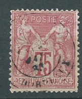 75 Centimes Yvert N° 71 Oblitéré  - Ava 33702 - 1876-1878 Sage (Tipo I)