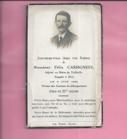 TAILLEVILLE   Souvenir De M Felix Cassigneul Adjoint Au Maire Victime Des Combats Du Debarquement Du 6 JUIN 1944 - Historical Documents