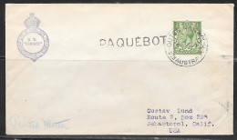 Paquebot Cover, King George V British Stamp Used In Outer Harbour, Australia - Covers & Documents