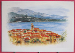 Visuel Pas Très Courant - Croatie - Korčula - Aquarelle De Georges Batinich - Très Bon état - Serbia