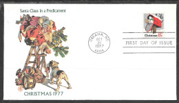 USA FDC Fleetwood Cachet, 1977 13 Cents Christmas Mail Box - 1971-1980