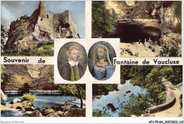 AFCP5-84-0533 - FONTAINE-DE-VAUCLUSE - Vaucluse - Le Château De Laure Et Pétrarque - Le Gouffre Par Basses Eaux  - Andere & Zonder Classificatie
