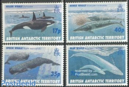 British Antarctica 1996 Whales 4v, Mint NH, Nature - Sea Mammals - Autres & Non Classés