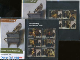 Netherlands 2004 Fabritius 2 Pres. Packets, Mint NH, Nature - Birds - Dogs - Monkeys - Art - Paintings - Ongebruikt