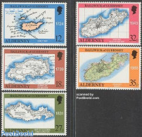 Alderney 1989 Maps 5v, Mint NH, Sport - Various - Golf - Maps - Golf