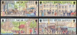 Alderney 1998 History 4x2v [:], Mint NH, History - Nature - Religion - Sport - Transport - Various - History - Dogs - .. - Vissen