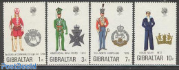 Gibraltar 1972 Uniforms 4v, Mint NH, History - Various - Coat Of Arms - Uniforms - Disfraces