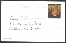 2003 USA Carlsbad Caverns, 23 Cents PC, Charlotte, NC, 01 Feb 2003 - Storia Postale