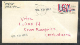 1971 (Mar 17) 20 Cents USA Air Mail, New York To Czechoslovakia - Cartas & Documentos