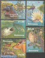 Botswana 2000 Wetlands 5v, Mint NH, Nature - Animals (others & Mixed) - Birds - Crocodiles - Hippopotamus - Owls - Botswana (1966-...)