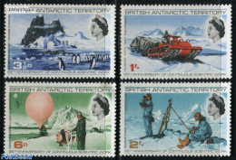 British Antarctica 1969 Scientific Research 4v, Mint NH, Nature - Science - Transport - Penguins - The Arctic & Antarc.. - Climate & Meteorology