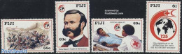 Fiji 1989 Red Cross 4v, Mint NH, Health - Nature - Various - Red Cross - Horses - Globes - Maps - Croix-Rouge