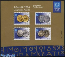 Greece 2004 Olympic Coins S/s, Mint NH, Nature - Sport - Various - Horses - Olympic Games - Money On Stamps - Ongebruikt