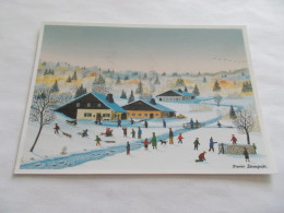 ILLUSTRATION DENIS BAUQUIER  JEUX D HIVER 25160 SAINT POINT DU LAC  VUE TRES ANIMEES SOUS LA NEIGE - Other & Unclassified