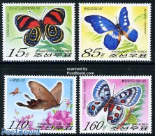 Korea, North 2007 Butterflies 4v, Mint NH, Nature - Butterflies - Korea, North