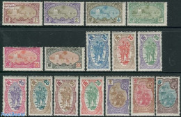 French Somalia 1909 Definitives 16v, Unused (hinged), Nature - Camels - Autres & Non Classés