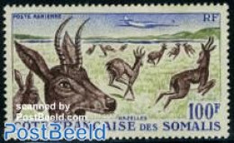 French Somalia 1958 Animals 1v, Mint NH, Nature - Transport - Animals (others & Mixed) - Aircraft & Aviation - Wild Ma.. - Vliegtuigen