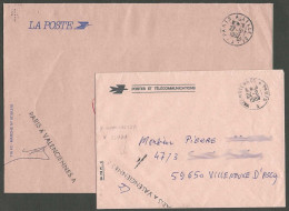 FRANCE 'PARIS A VALENCIENNES A' 1987/88  2 MARQUES POSTALES - 1961-....