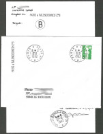 FRANCE 'PARIS A VALENCIENNES 2° B' 1992  2 MARQUE POSTALE ET OBLITERATION - 1961-....