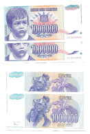 Yougoslavie Yugoslavia 1.000.000 Dinara 1993 UNC / NEUF - 2 Consecutive - Jugoslawien