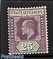 Malaysia 1902 Straits Settlements, 25c, Stamp Out Of Set, Unused (hinged) - Autres & Non Classés