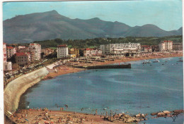 64. SAINT JEAN DE LUZ. CPA. .VUE AERIENNE. LA PLAGE ET LA RHUNE. ANNEE 1964 + TEXTE - Saint Jean De Luz