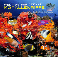 United Nations, Vienna 2023 Coral Reefs 9v M/s, Mint NH, Nature - Fish - Corals - Vissen