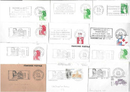 FRANCE '59 VALENCIENNES GARE' 1978/93  27 MARQUES POSTALES ET OBLITERATIONS - 1961-....