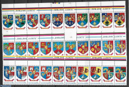 Romania 1976 Coat Of Arms 30v. Pairs In 3 Strips Of 10v., Mint NH - Neufs
