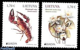 Lithuania 2024 Europa, Marine Life 2v, Mint NH, History - Nature - Europa (cept) - Animals (others & Mixed) - Flowers .. - Litauen