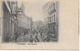 BELGIQUE - VERVIERS - RUE SPINTAY - RARE CPA ANIMEE DOS NON DIVISE 2 SCANS EDIT.GRAND BAZAR VERVIETOIS - Verviers