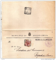 1908  LETTERA CON ANNULLO REGGIO EMILIA + BAGNOLO IN PIANO - Marcofilie
