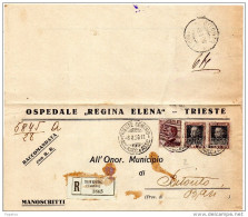 1928 LETTERA RACCOMANDATA CON ANNULLO TRIESTE + BITONTO - Storia Postale