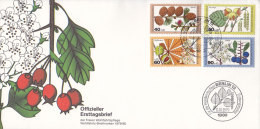 BERLIN  607-610, FDC, Mit Stempel BERLIN, Wohlfahrt 1979, Blätter, Blüten Und Früchte Des Waldes - Autres & Non Classés